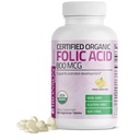 Bronson Organic Folic Acid (Vitamin B9 Folate) 800 mcg Folate från Lemon Peel, 180 tabletter