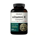 NatureBell Vitamin K Complex - 300 Softgels - Levererar 2 600mcg Vitamin K - Full Spectrum Bone & Heart Health Support Supplement - Hög Absorption K1 & K2 MK-4 & MK-7 *