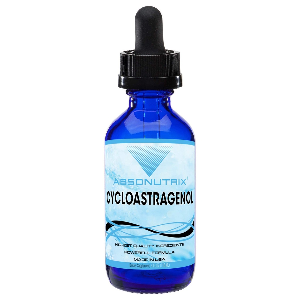 Absonutrix Cycloastragenol 98% 5mg, 4 Fl Oz Liquid Bottle, 120 Highly Potent Servings, High Bioavailability, Quick Absorption, GMP-Certified, Non-GMO, Cruelty-Free Products, Made in USA