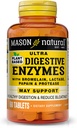 Mason Natural Plant-Based Ultra Digestive Enzymes, med Bromelain, Lactase & Papain, Supports Digestion & Bloating Relief, 60 Capsules, Pack of 3