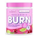 Obvi Collagenic Burn Powder | Collagen Peptide Blend med GBB, Ashwagandha & Green Coffee | Boosts Metabolism, Energy och Wellness | Stöder hud, hår, naglar, gemensamma | Cherry Limeade 25 portioner