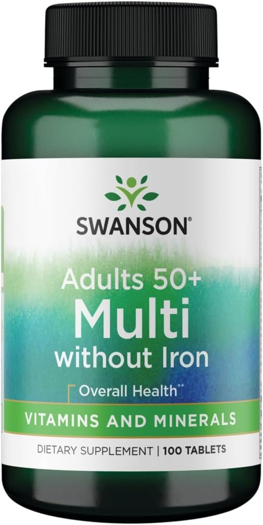 Swanson Geromulti utan järn (Multivitamin för seniorer) 100 flikar
