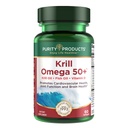 Purity Products Krill Omega 50 (Krill + Fish Oil Blend 1000mg + Astaxanthin 500mcg + Fosfolipider 200mg + Vitamin D 500 IE) - 60 Mini Softgels