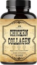 HERBALICIOUS Chicken Collagen Capsules - Collagen Supplement for Joint, Skin & Bone Support - Hydrolyzed Collagen Peptides from Chicken Bone Broth - Non-GMO, Anti-Aging - 120 kapslar