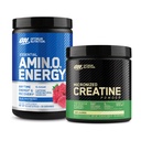 Optimum Nutrition Amino Energy - För träning med grönt te, BCAA, Aminosyror och mikroniserad kreatinmonohydratpulver, osmakad, Keto Friendly, 60 Servering
