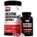 Force Factor Creatine Gummies, 5 Grams Creatine Monohydrate, Mixed Berry, 150 Gummies, 30 Servings Nitric Oxide Booster, Fast-Acting Formel med L-Arginine, 120 kapslar