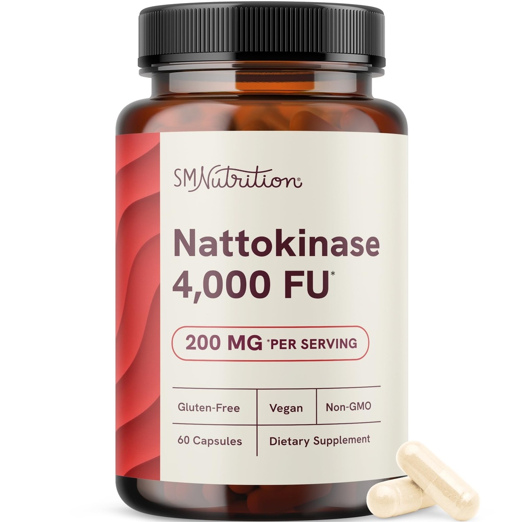 Nattokinase Supplement 4000 FU | Supports Healthy Circulation and Maintains Fibrin Levels | Nattokinase 4000 FU per Serving | Derived from Natto | Vegan & Non-GMO | 60 Capsules (1 Month Supply)