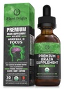 PLANTORIGIN-USDA Organic Liquid Brain Supplement - Plant-Based Nootropic Drops for Focus, Memory & Mental Clarity - Vegan, Non-GMO, Caffeine-Free, Ashwagandha, Ginseng, Ginkgo, Rhodiola - Made in USA