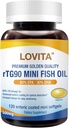 Lovita rTG 90 Mini Fish Oil, 2000mg Daily| High Absorption rTG Form, 90% Omega-3 | Burpless, Lätt att svälja | Stöd hälsosamt hjärta, hjärna och ögon | 120 Enteric-Coated Softgels