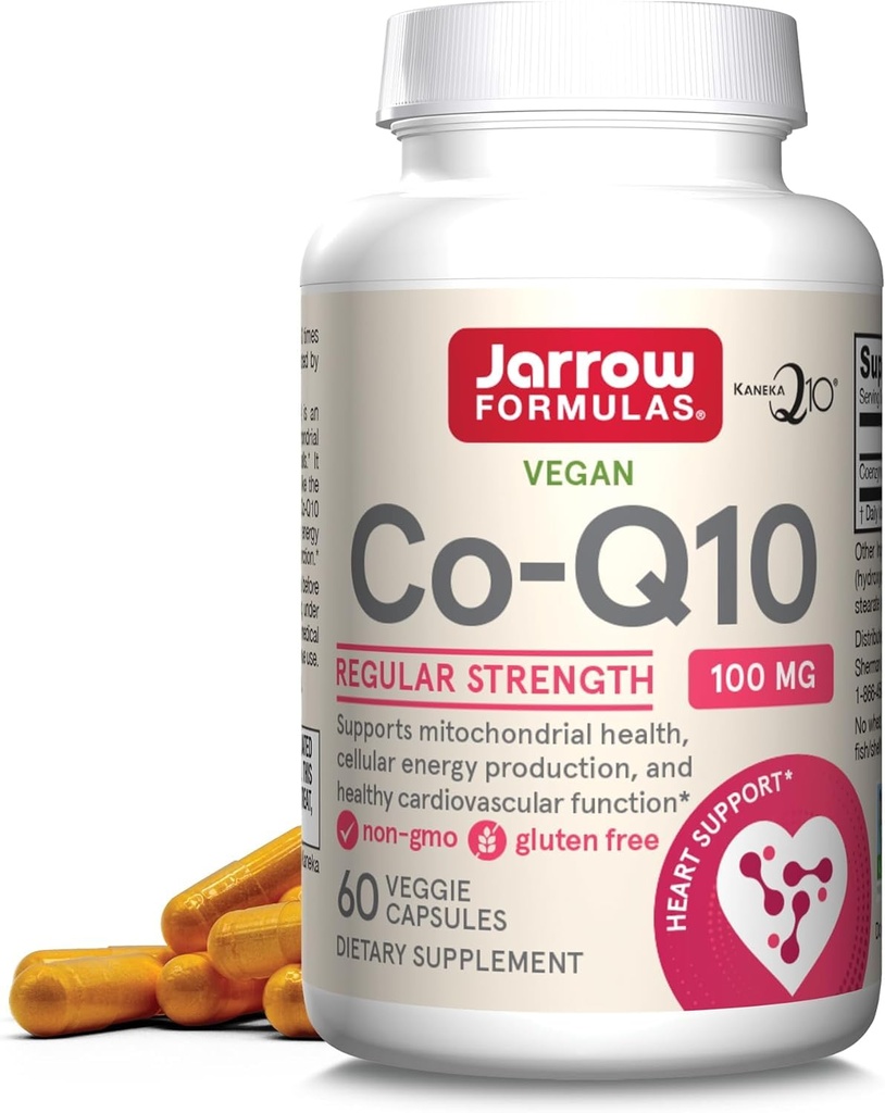 Jarrow Formulas Co-Q10 100 mg - 60 Veggie Caps - Antioxidant Support för Mitochondrial hälsa, energiproduktion och kardiovaskulär funktion - Upp till 60 portioner