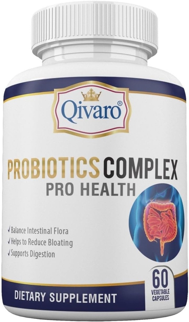 Probiotic Complex Pro Health - Digestive Balance och Immune Support - Naturligt och organiskt tillskott - Dagligt probiotiskt stöd - Vegan och icke-GMO - Gjord i USA - 60 kapsel