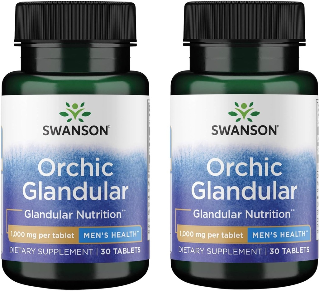 Swanson Orchic Glandular - Mäns hälsa 1000 mg 30 flikar (2 Pack)