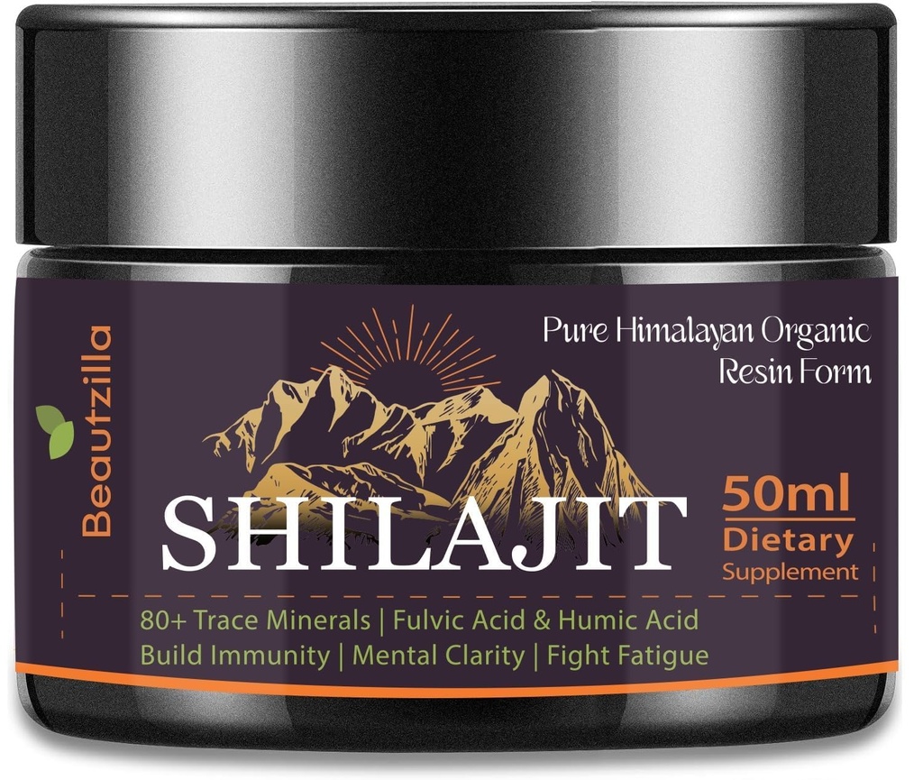 Shilajit Pure Organic Himalayan Shilajit Resin:Gold Grade Pure Shilajit for Men and Women, Pure Natural Shilajit with 85+ Trace Minerals & Fulvic Acid for Energy, Immune Support, 50 Grams