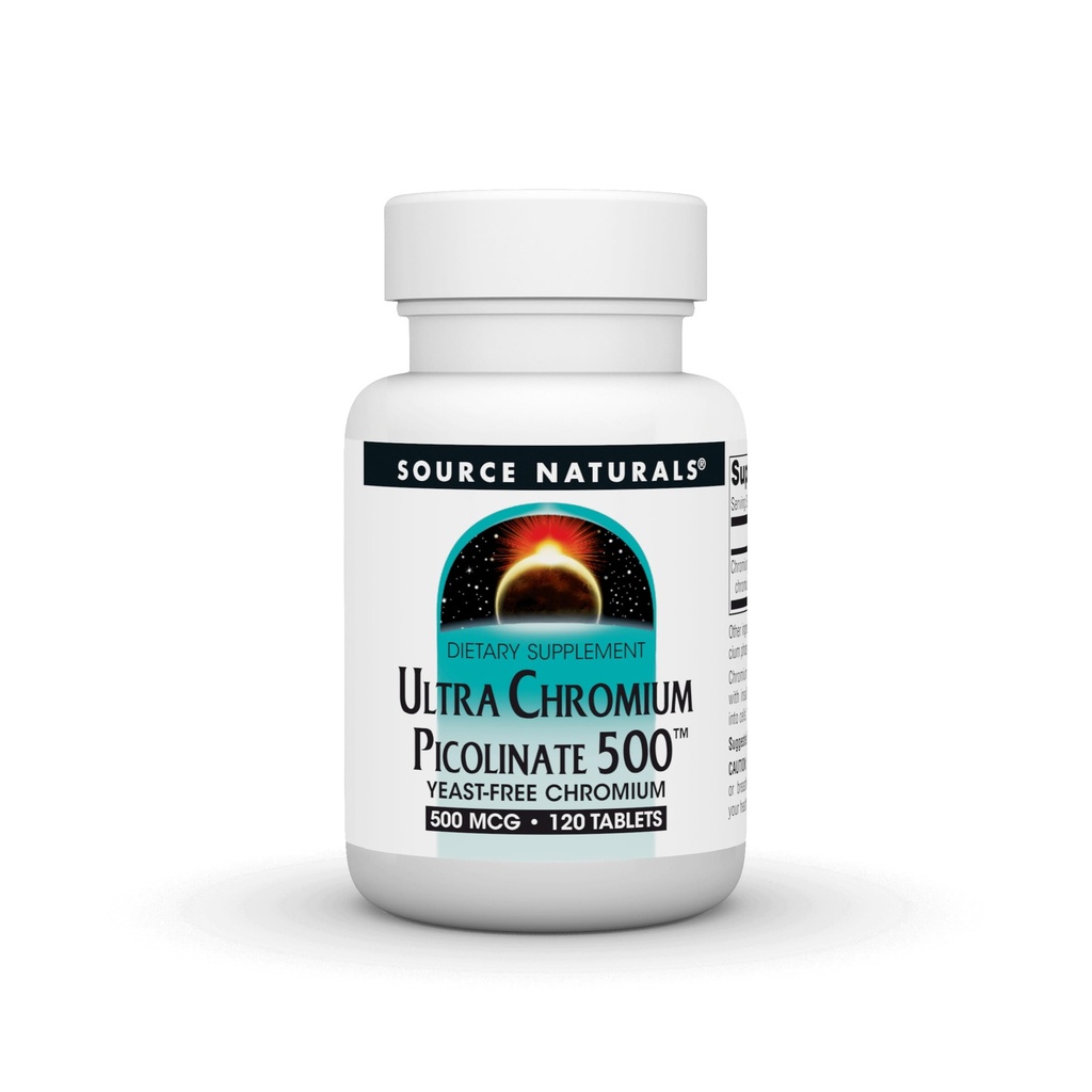 Källa Naturals Ultra Chromium Picolinate 500 Yeast-FreeChromium, Vegetarian Dietary Supplement, 500 mcg - 120 tabletter