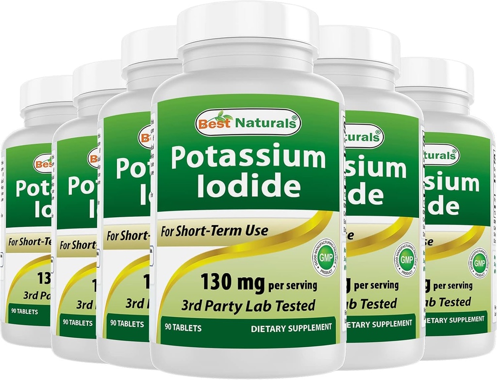 Bästa naturliga kaliumjodid 130 mg per portion - Kosttillskott, 90 tabletter (6)