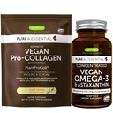 Vegan Vanilla Collagen Protein Powder & Vegan Omega-3 Bundle, Complete Collagen Boosting Formel & Sustainable Algae Oil 1340mg, av Igennus