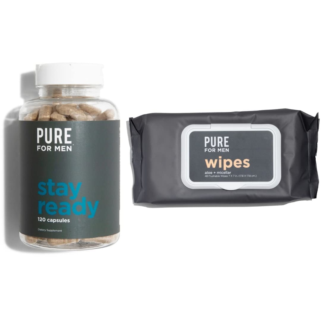 Rent för Män Original Vegan renlighet Fiber Supplement, 120 kapslar, miljöansvariga stanna redo torkar med Micellar och Aloe (48 greve)