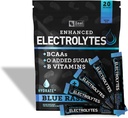 Förbättrade Electrolyte Powder Stick Packs (Blue Raspberry | 20 Packets) w / 0 Sugar +BCAAs +B-Vitamins Electrolyte Supplement w Potassium Zinc & Magnesium för Hydration - Keto Electrolytes