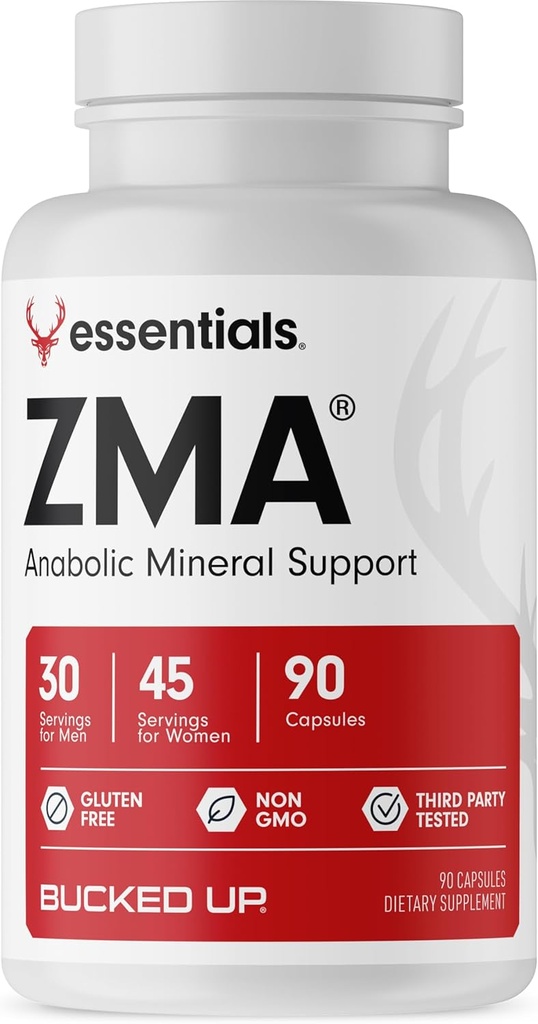 Bucked Up ZMA kapslar, anabola mineralstöd - Bucked Up Essentials (30-45 portioner, 90 kapslar)