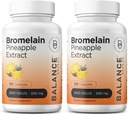 Balancebreens Bromelain 500mg, 120 kapslar - Pineapple Extract Digestive Enzyme, stöder matsmältning och gemensamma hälsotillskott