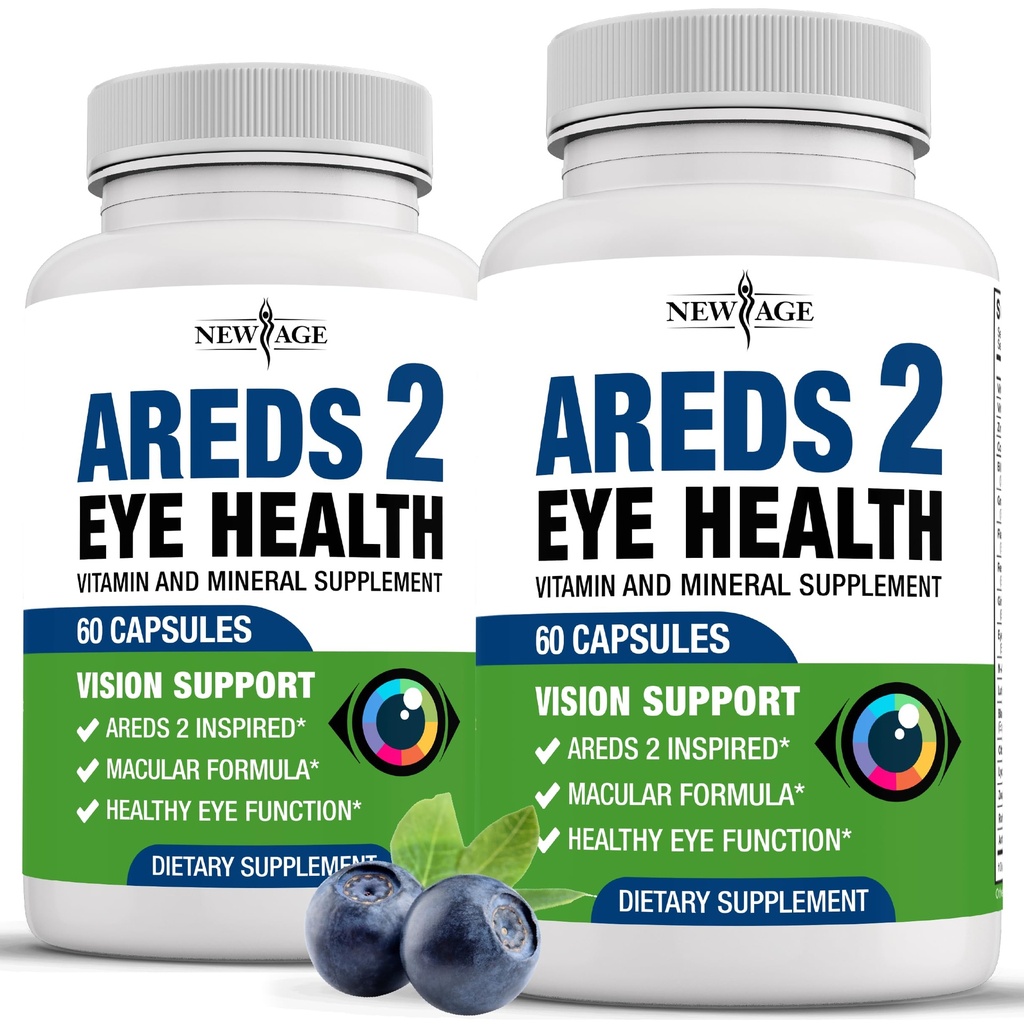 NEW AGE AREDS 2 Eye Vitamin innehåller Bilberry 6000mg Lutein (32mg), Grape frö (6000 mg), Eyebright (1000 mg) och Zeaxanthin (8 mg) - 120 greve