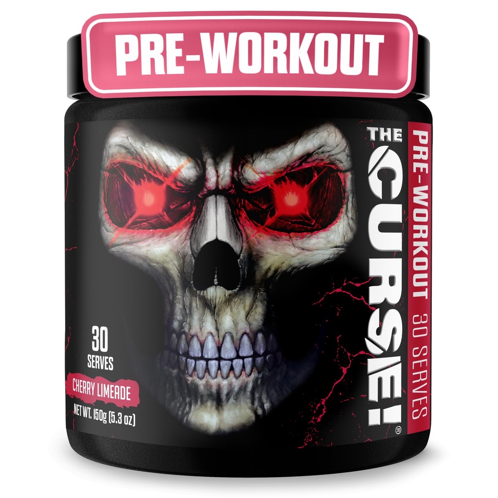 JNX SPORTS Förbannelsen! Pre Workout Powder för män och kvinnor, koffein, Beta-Alanine, Kreatin, L-Citrulline, 30 portioner, Cherry Limeade smak - öka energi, styrka och fokus