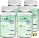 CoQ10 600mg Softgels | Hög Absorption CoQ10 Ubiquinol Supplement | Reducerad form förbättrad med vitamin E & Omega 3 6 9 | Antioxidant Powerhouse bra för hälsa | 240 Softgels