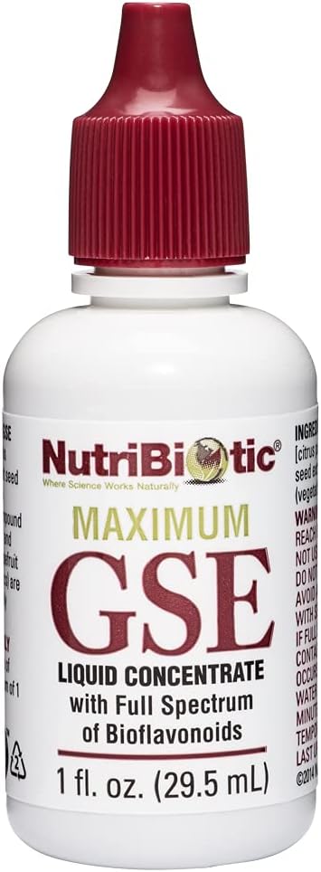 NutriBiotic - Maximal GSE, 1 Oz Liquid | Grapefrukt Seed Extract Premium Concentrate med Bioflavonoids | Högt Potent, Vegan, Gluten Free & Non-GMO