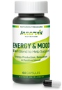 Energi & humörtillskott - Öka energi och minska trötthet, stödavkoppling - 60 kapslar - icke-GMO, 3rd Party Tested - Innervis Nutrition