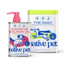 Native Pet The Daily Dog Supplement (60 skopor) & laxolja för hundar och katter (8 oz) - 11 i 1 multivitamin och ren omega-3 fiskoljetillskott för hud och rock, gemensam, hjärthälsa och inflammation