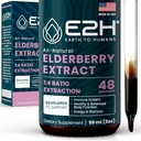 E2H Elderberry Syrup - Kraftfulla antioxidanter Tillägg från organiska Elderberries Extract - Sambucus Elderberry Syrup för barn och vuxna för immunstöd - Non-GMO, Vegan - 2 Fl Oz