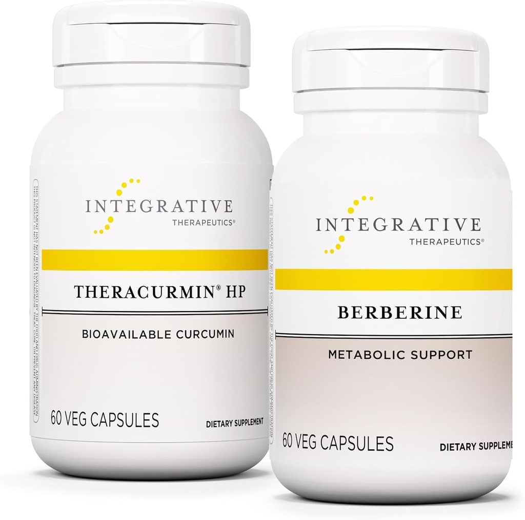Integrativ terapeutik Bundle med Berberine, 60 kapslar & Theracurmin HP, 60 kapslar - Berberin för metaboliskt stöd * - Theracurmin Supplement som är 27x mer biotillgänglig *