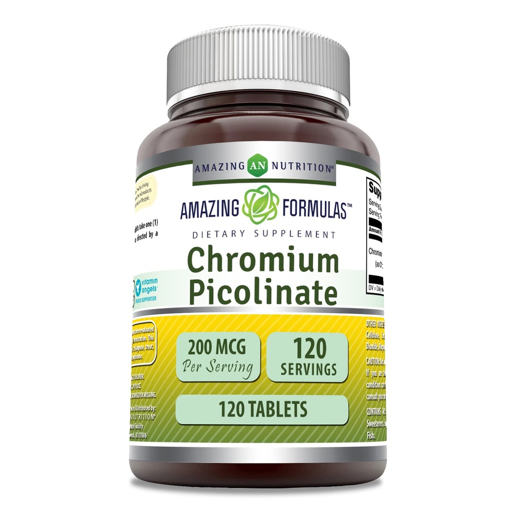 Fantastiska Formler Chromium Picolinate Supplement | 200 Mcg Per Serving | Tabletter | Icke-GMO | Gluten Free | Made in USA (120 greve)