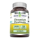 Fantastiska Formler Chromium Picolinate Supplement | 200 Mcg Per Serving | Tabletter | Icke-GMO | Gluten Free | Made in USA (120 greve)