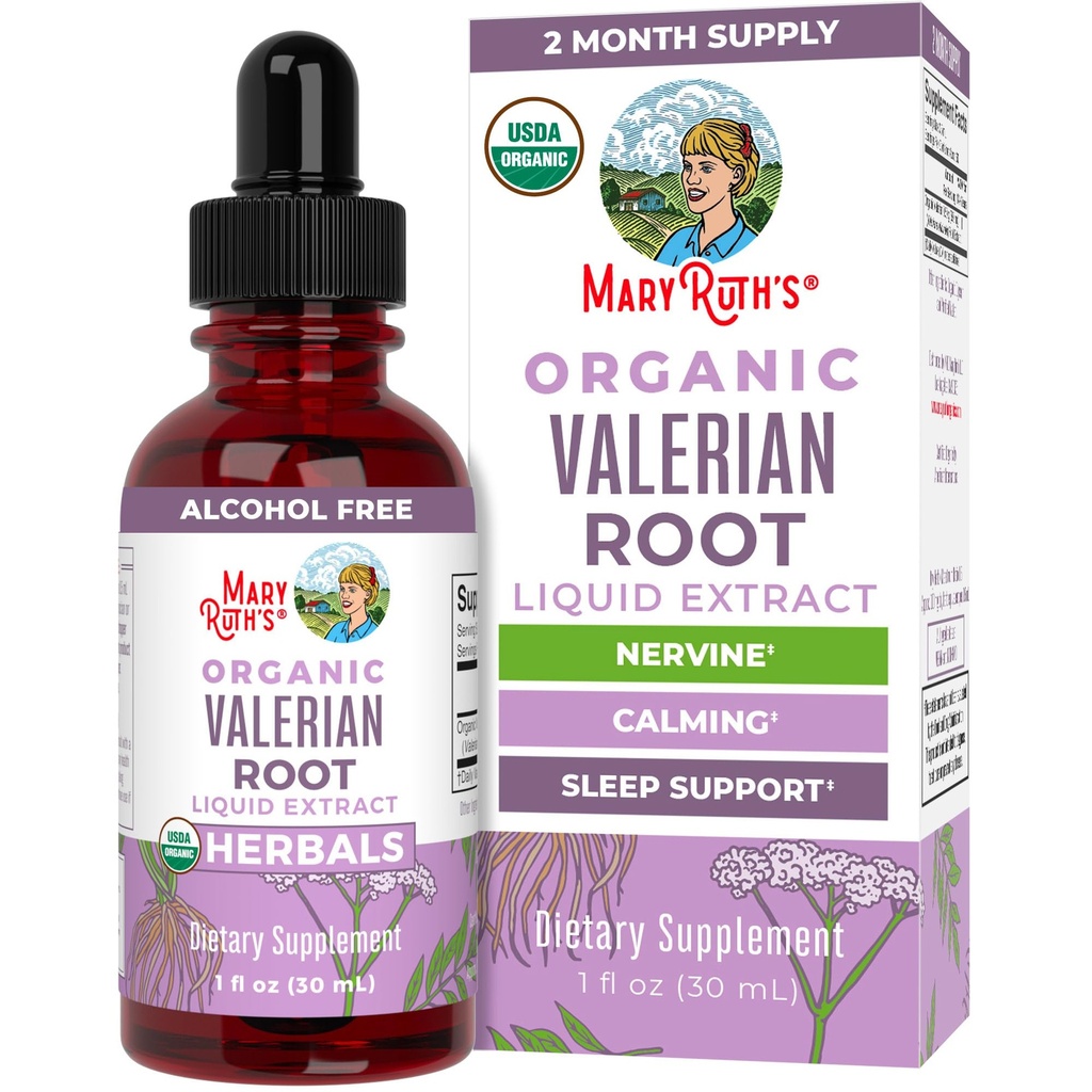 MaryRuth Organics Valerian Root Liquid Drops | 2 månaders leverans | Sugar Free | USDA Organic Valerian Root Drops | Support Sleep | Calm and Stress Relief | Vegan | Non-GMO | Gluten Free | 60 portioner