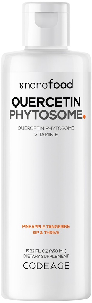 Codeage Liquid Quercetin Phytosome Supplement, Quercetin 1000 mg Dihydrat, 3-månaders Supply, Immune Support, Sophora Japonica, Vitamin E, Liposomal Delivery, Vegan, Non-GMO, 15,22 fl oz