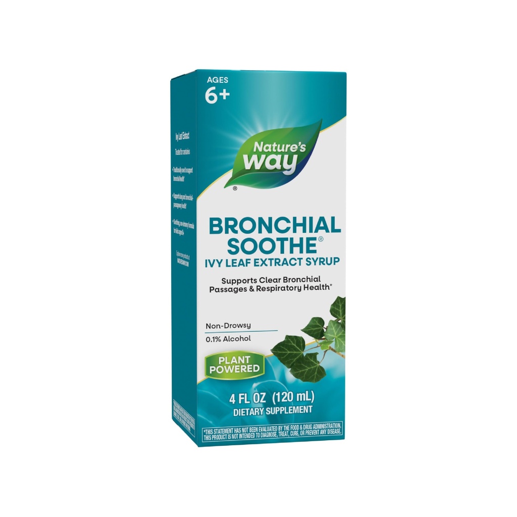 Naturens sätt Bronchial Soothe Ivy Leaf Extract Syrup, stöder andningshälsa *, stöder Clear Bronchial Passages *, Non-Drowsy, 4 Fl Oz (Packaging May Vary)
