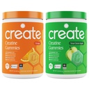 Skapa kreatinmonohydrat Gummies - Citrus Rush Duo - Sour Apple & Orange - Kreatin Gummies för kvinnor och män, NSF Certified, 3rd Party Tested, Anti-Melting Formel, 180 greve (2-Pack)