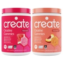 Skapa kreatinmonohydrat Gummies - Beach Day Duo - Sour Peach & Watermelon - Kreatin Gummies för kvinnor och män, NSF Certified, 3rd Party Tested, Anti-Melting Formel, 180 Count (2-Pack)