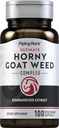 Piping Rock Horny Goat Weed för män | 100 kapslar | Ultimate Complex Extract Supplement | Vegetarian, icke-GMO, Gluten Free