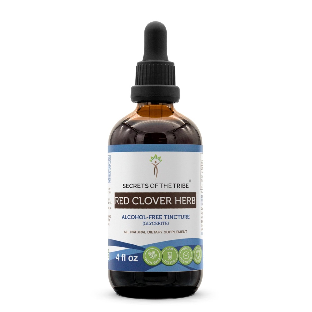 Red Clover Herb USDA Organic Tincture | Alcohol-FREE Extract, High-Potency Herbal Drops | Tillverkad av 100% Certified Organic Red Clover Herb (Trifolium Pratense) Torkade Leaf och Flower 4 oz