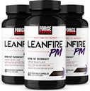 Force Factor LeanFire PM, viktminskningspiller för kvinnor och män, fettbrännare och övernattningspiller för viktminskning för att bränna fett, öka ämnesomsättningen och förbättra sömnen för otroliga resultat, 60 greve (3)