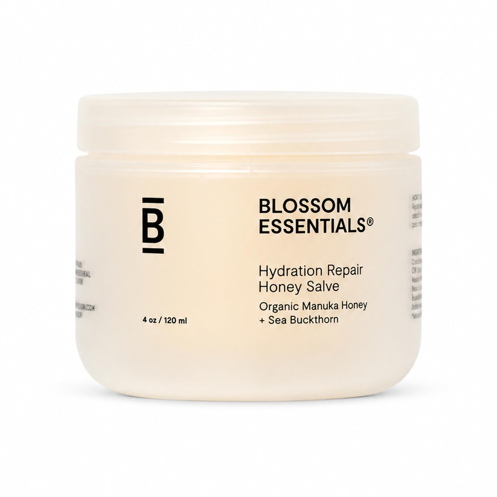 Blossom Essentials Manuka Honey Salve for Dry Skin and Eczema Relief, 4oz