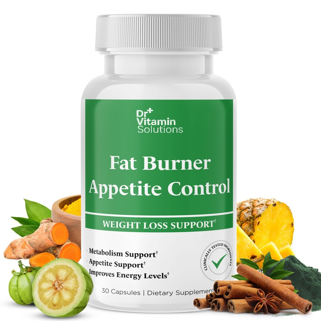 Fat Burner & Appetite Control Weight Loss Supplements for Women & Men - Metabolism Booster w / L-Carnitine, CLA, Chromium - Appetite Suppressant for Weight Loss - 30 kapslar