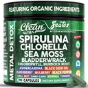 Sea Tox Organic Spirulina och Chlorella Capsules Natural Cleansing & Nourishment Sea Moss Bladderwrack Chlorophyll Burdock Root Ashwagandha Turmeric 90 Vegan Black Seed Oil Capsules By Clean Nutra