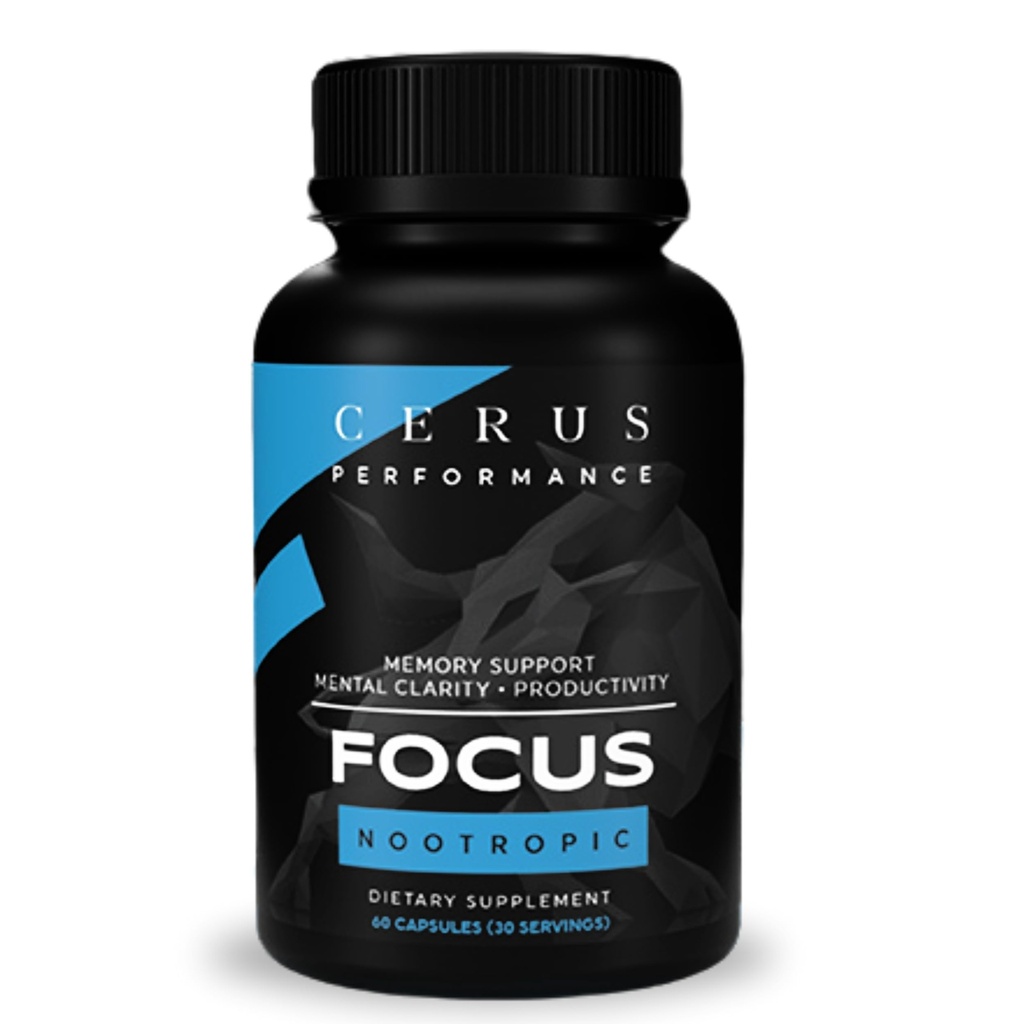 Cerus Performance Focus Nootropic Supplement - Förbättrar Mental Clarity, ökar minnet och kognitiv funktion, förbättrar Alertness - Perfekt för idrottare och fitnessentusiaster - 60 kapslar
