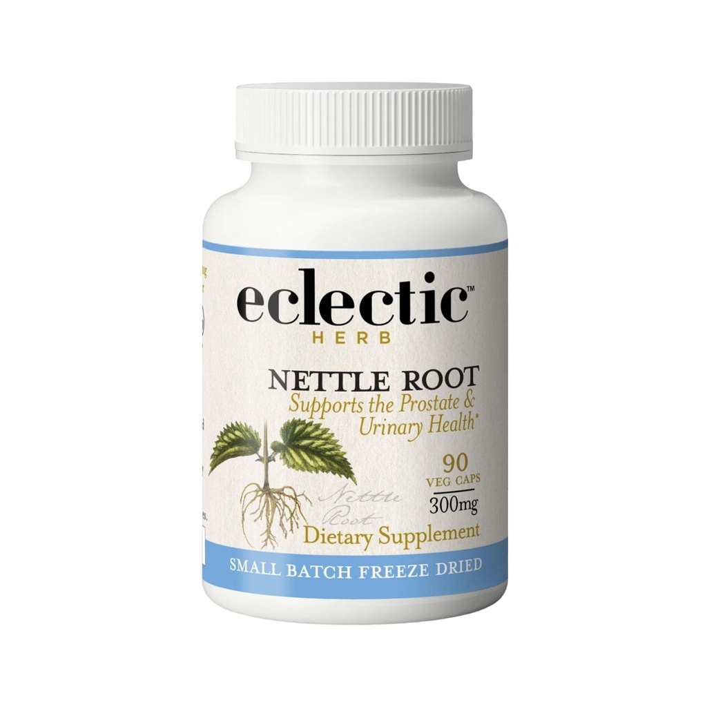Eklektisk ört - Nettle Root Capsules | Prostate, Urinary Tract och Male Health Support | Vegan, icke-GMO, Gluten Free, Freeze-Dried (90 CT | 250 mg)