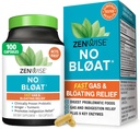 Zenwise Health No Bloat Digestive Enzymes for Gut Health, Gas & Bloating Relief - Multi Enzymes Digestion Supplement med Probiotika, Ginger, Turmeric Dandelion & Lactase - Män & Kvinnor - 100 Count