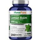 NusaPure Lemon Balm 30:1 Extrakt, 200 mg Likvärdigt till 6000mg Per Vegan Caps - 200 greve Non-GMO, Vegan Bioperine