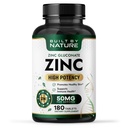 Byggd av naturen Zink 50 mg - Zink Glukonat för högabsorberbar immun och antioxidantstöd - främjar hud, ögon och immun hälsa - icke-GMO, glutenfri - 180 tabletter